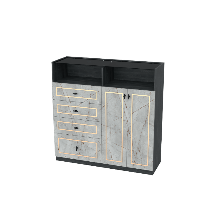 ตู้ลิ้นชัก 4 ลิ้นชัก WISDOM DESIGN FURNITURE GDW-121 120 ซม. สีแอชเกรย์/ไลท์มาร์เบิ้ล